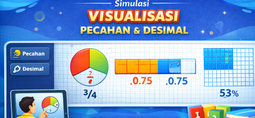 Sim-Pecahan Desimal Visualisasi Pie Chart, Persegi dan Garis Bilangan
