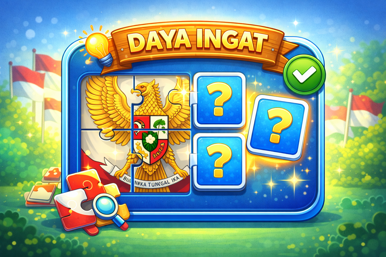 Gim-Menyusun Puzzle Gambar Burung Garuda
